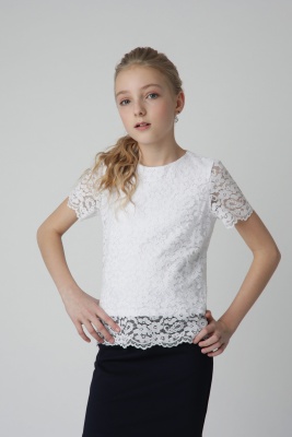 Блузка с коротким рукавом Gulliver, школьная форма для девочек  фото, kupilegko.ru